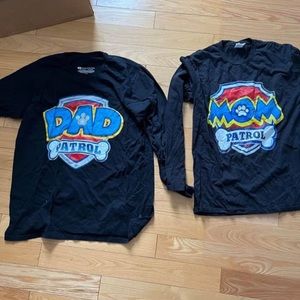2 paw patrol Mom and Dad shirts